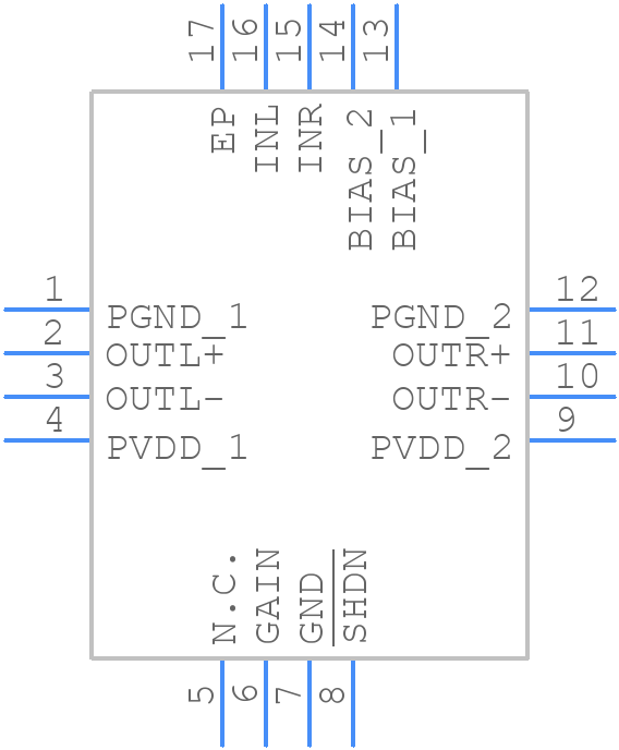 MAX9715ETE+T - Analog Devices - PCB symbol