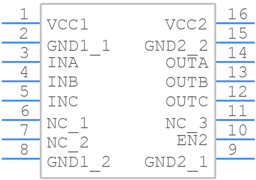 ISO7830DWR - Texas Instruments - PCB symbol