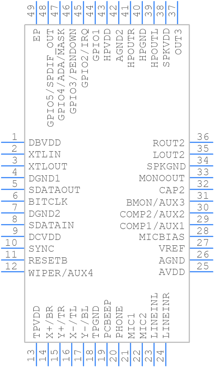 WM9712CLGEFL/V - Cirrus Logic - PCB symbol