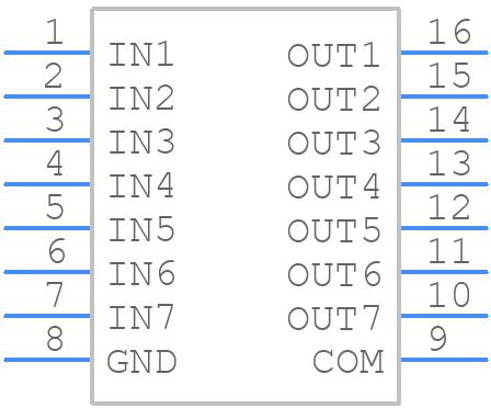 ULN2003V12T16-13 - Diodes Incorporated - PCB symbol