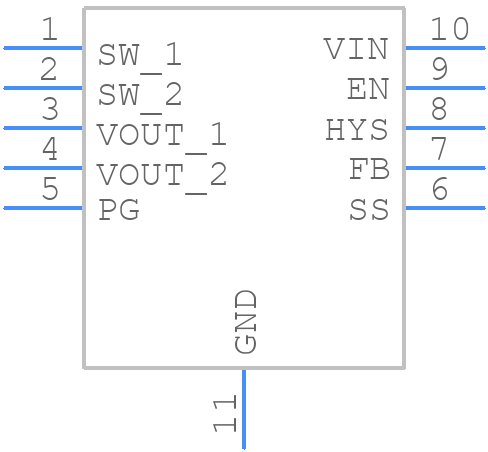 TPS61232DRCT - Texas Instruments - PCB symbol