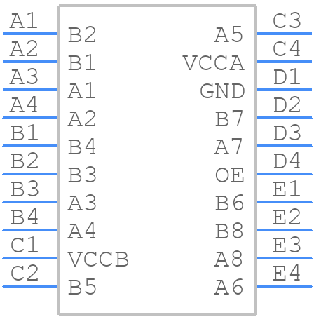 TXB0108YZPR - Texas Instruments - PCB symbol
