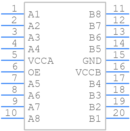 TXB0108DQSR - Texas Instruments - PCB symbol