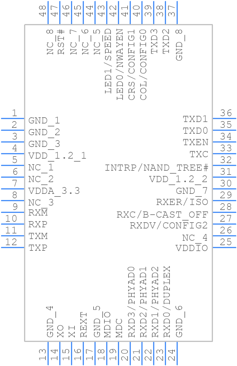 KSZ8081MLXCA-TR - Microchip - PCB symbol