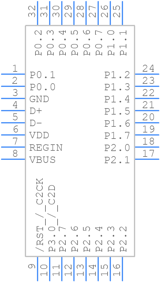 C8051F320-GQR - Silicon Labs - PCB symbol