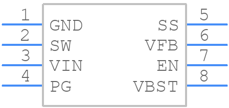 TPS562219DDFT - Texas Instruments - PCB symbol