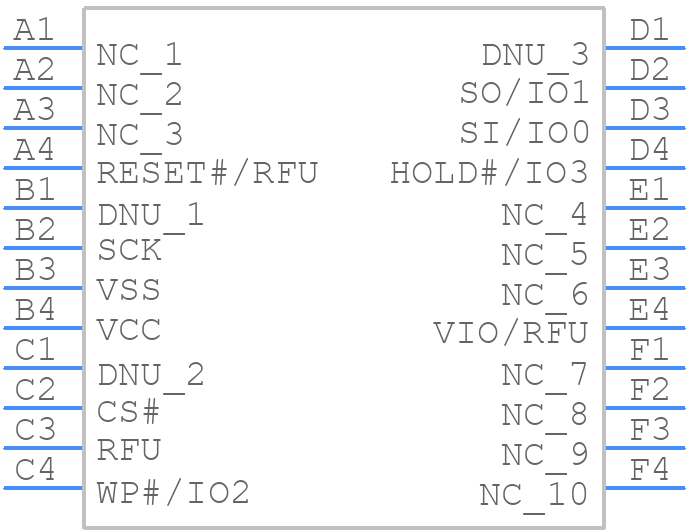 S25FL512SAGBHI310 - Spansion - PCB symbol