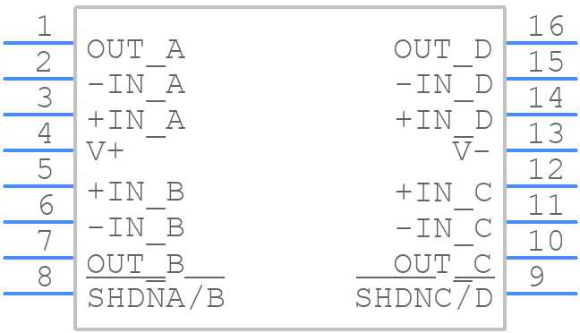 OPA4322SAIPW - Texas Instruments - PCB symbol
