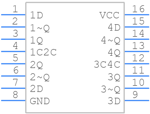 SN74LS375D - Texas Instruments - PCB symbol