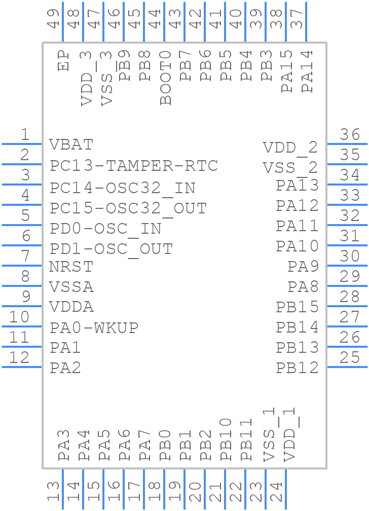 STM32F101CBU6TR - STMicroelectronics - PCB symbol