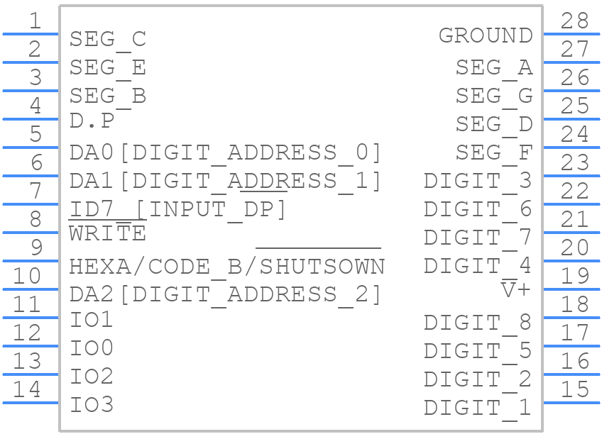ICM7218CIPI+ - Analog Devices - PCB symbol