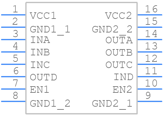 ISO7841DWR - Texas Instruments - PCB symbol