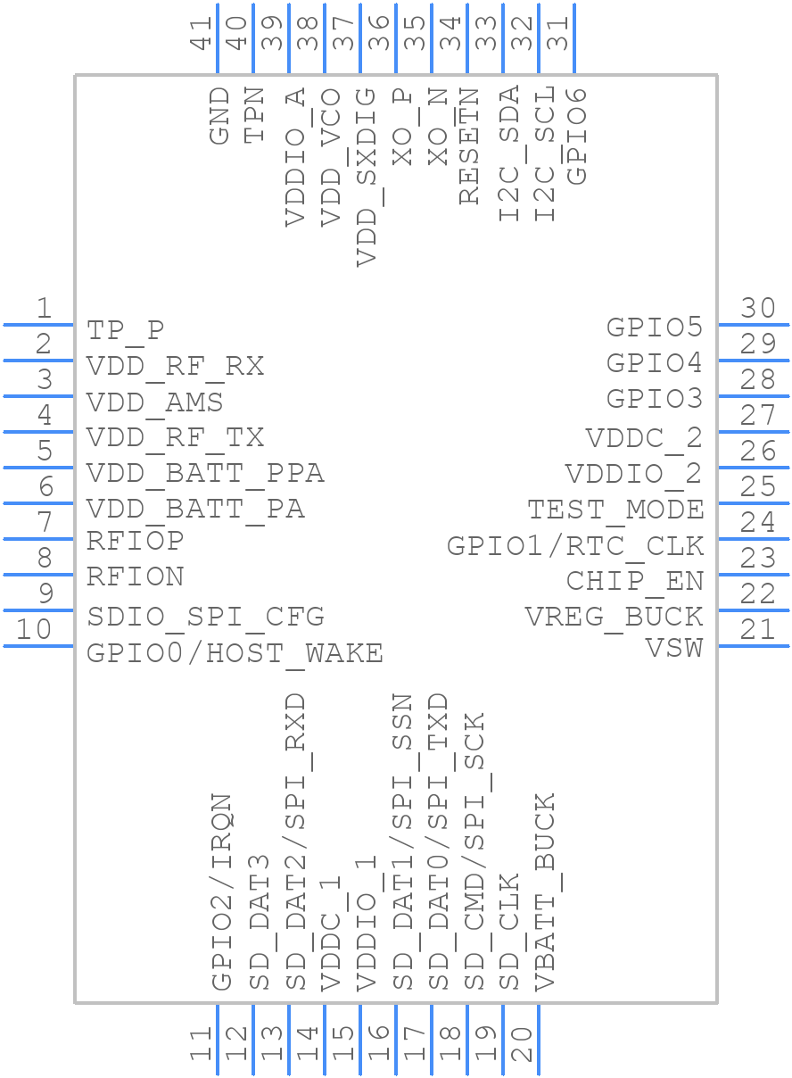ATWILC1000B-MU-Y - Microchip - PCB symbol