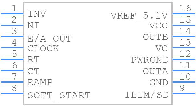 UC2825DW - Texas Instruments - PCB symbol
