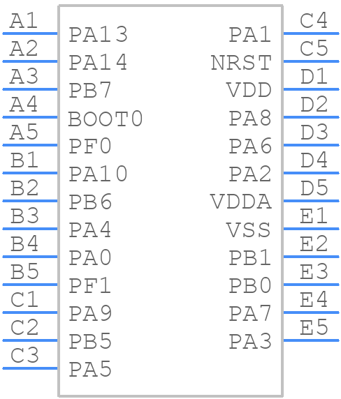 STM32F031E6Y6TR - STMicroelectronics - PCB symbol