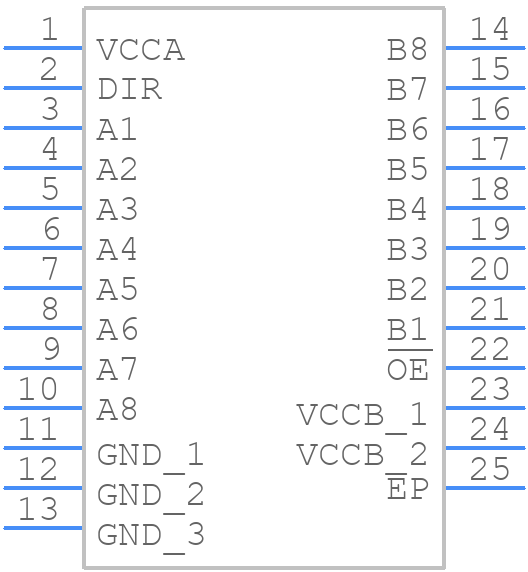 SN74LVC8T245RHLR - Texas Instruments - PCB symbol