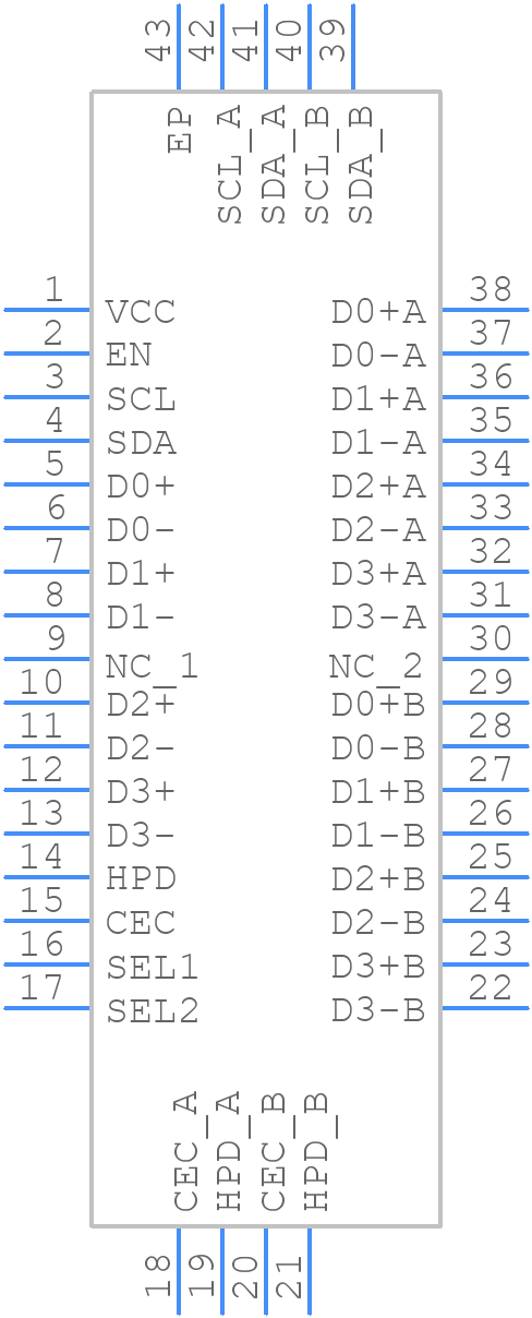 TS3DV642A0RUAR - Texas Instruments - PCB symbol