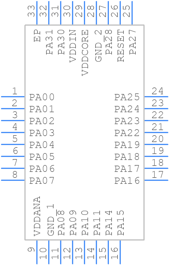 ATSAMD20E16A-MU - Microchip - PCB symbol