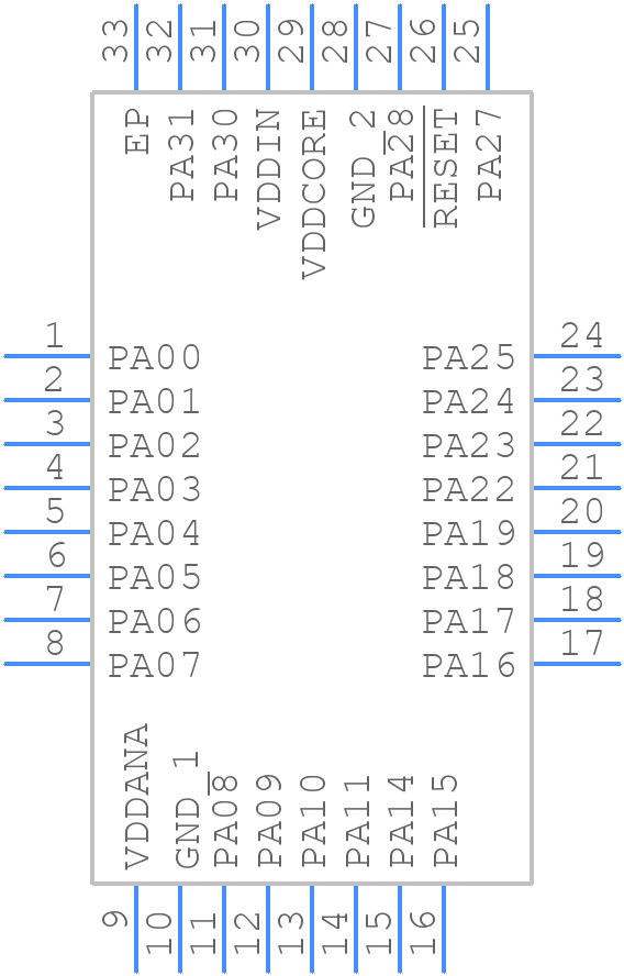 ATSAMD21E17A-MU - Microchip - PCB symbol