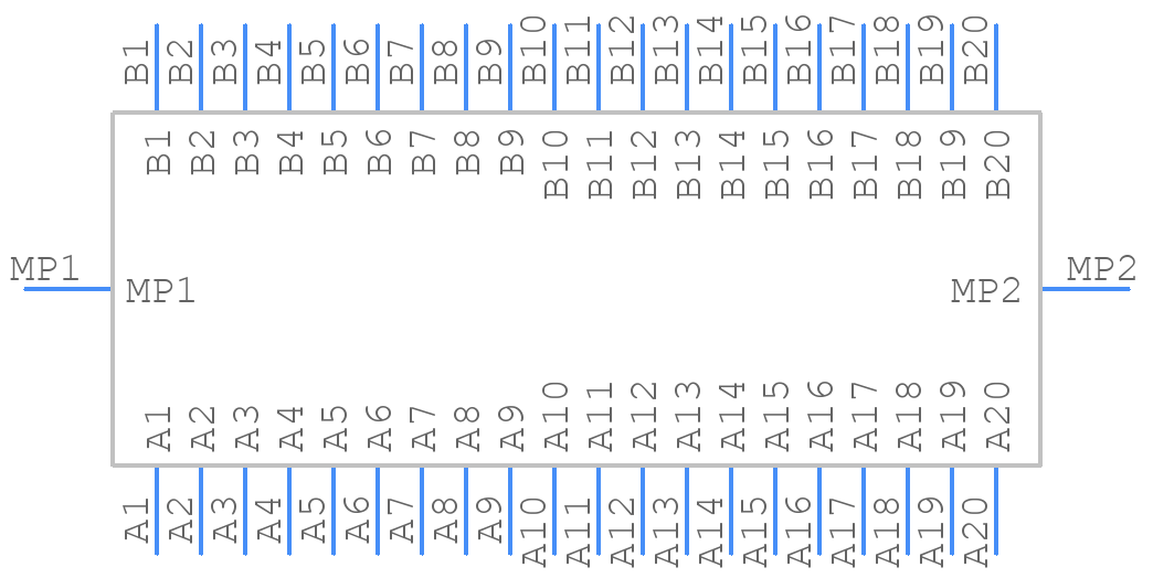 FX2-40P-1.27SVL(71) - Hirose - PCB symbol