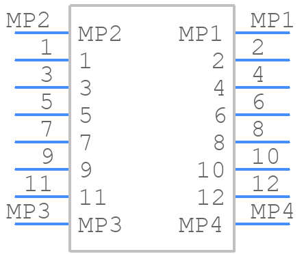 DF40C(2.0)-12DS-0.4V(58) - Hirose - PCB symbol