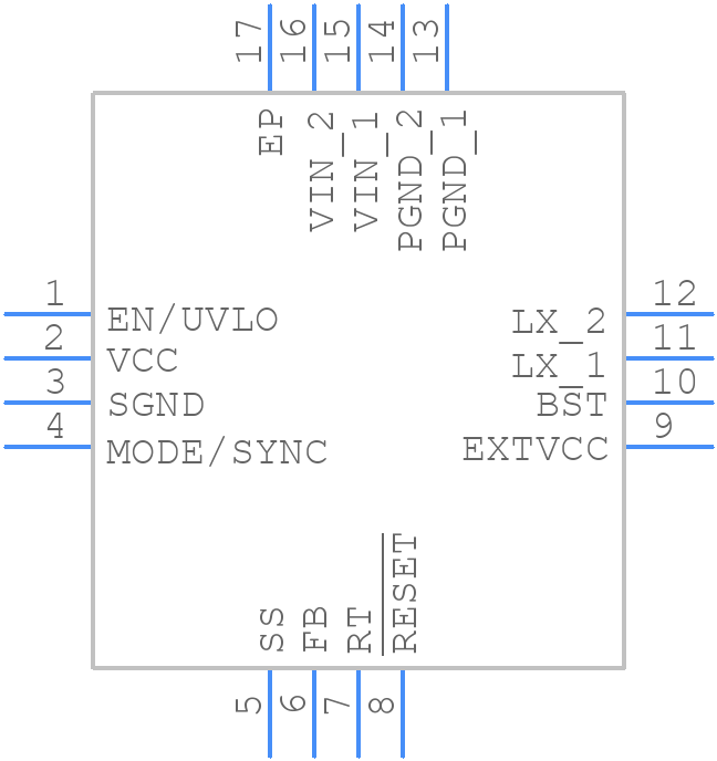 MAX17630CATE+ - Analog Devices - PCB symbol