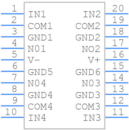 MAX4545EAP+ - Analog Devices - PCB symbol