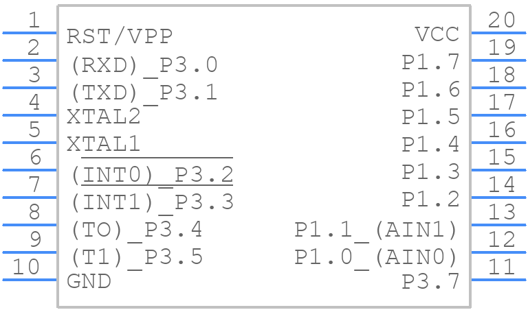 AT89C4051-24SU - Microchip - PCB symbol
