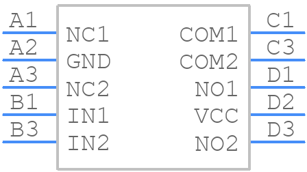 TS3A24159YZPR - Texas Instruments - PCB symbol