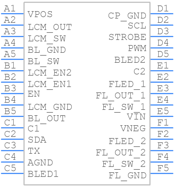 LM3632AYFFR - Texas Instruments - PCB symbol