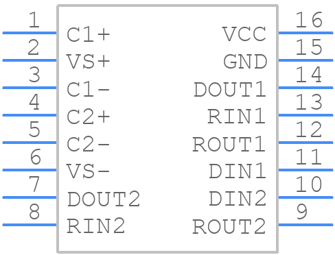 MAX232EIN - Texas Instruments - PCB symbol