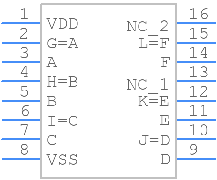 HCF4050BEY - STMicroelectronics - PCB symbol