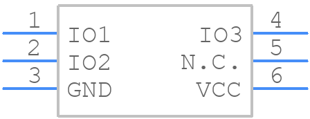 TPD3E001DRYR - Texas Instruments - PCB symbol