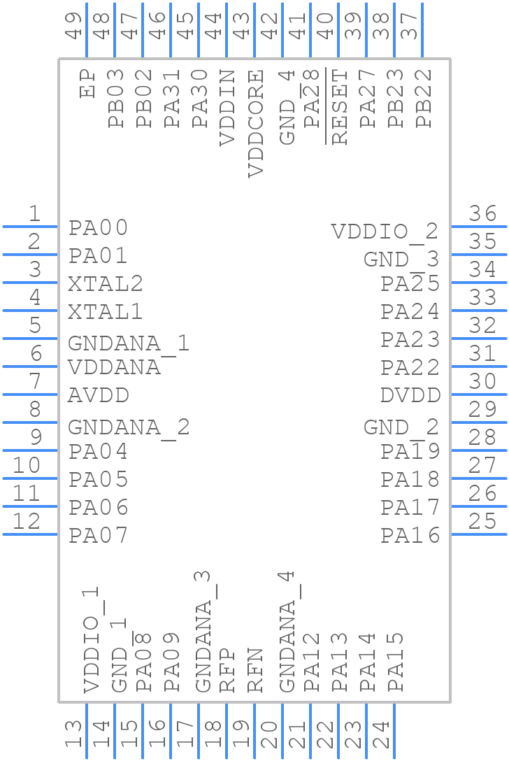 ATSAMR21G18A-MU - Microchip - PCB symbol