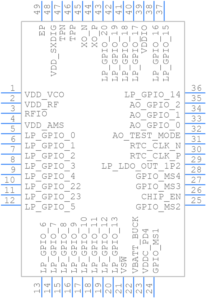 ATSAMB11G18A-MU-Y - Microchip - PCB symbol