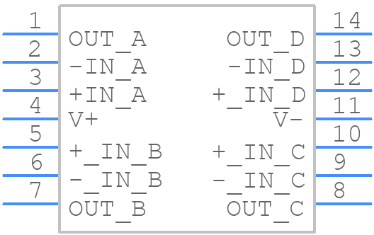 OPA4354AQPWRQ1 - Texas Instruments - PCB symbol