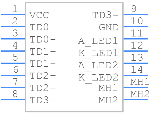 HFJT1-1G16-L12RL - Halo Electronics - PCB symbol