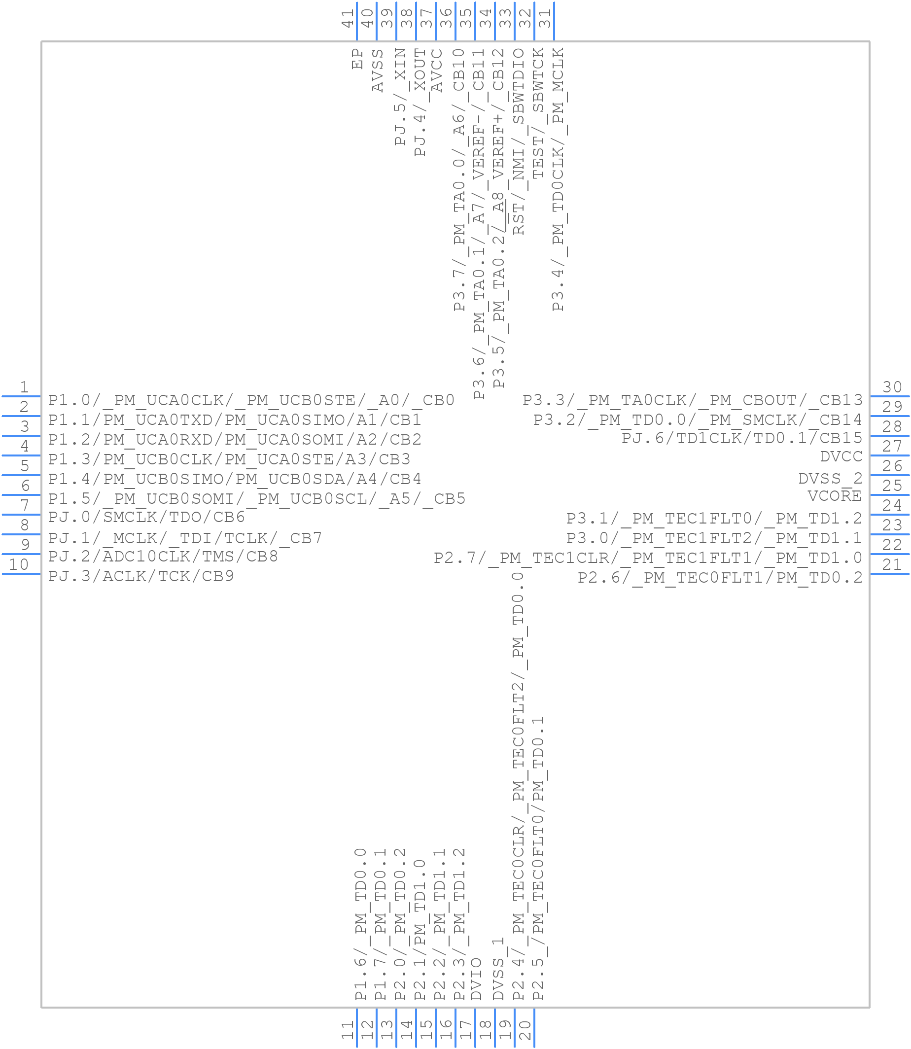 MSP430F5132IRSBR - Texas Instruments - PCB symbol