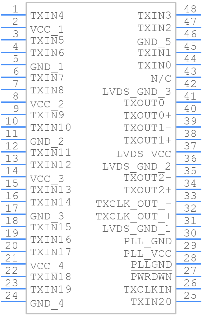 DS90CF363BMT/NOPB - Texas Instruments - PCB symbol