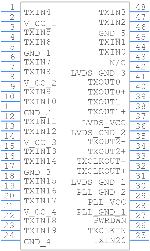 DS90CF363BMTX/NOPB - Texas Instruments - PCB symbol