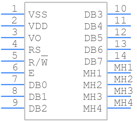 PC0802ARS-A - POWERTIP - PCB symbol