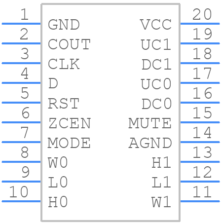 DS1802E+ - Analog Devices - PCB symbol