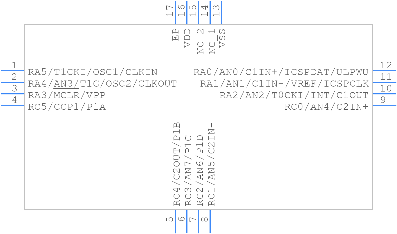 PIC16F684-I/ML - Microchip - PCB symbol
