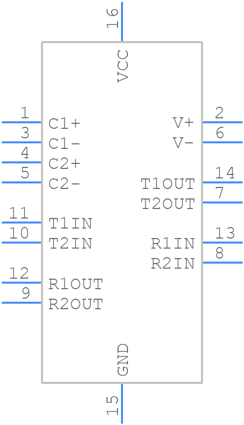 MAX3232ESE+ - Analog Devices - PCB symbol