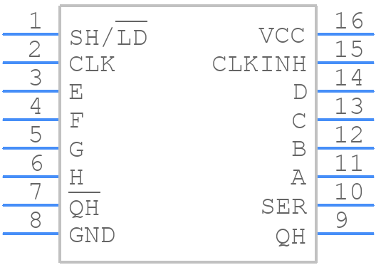 SN74HC165DT - Texas Instruments - PCB symbol