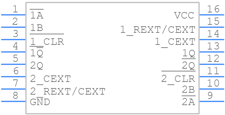 M74HC123B1R - STMicroelectronics - PCB symbol