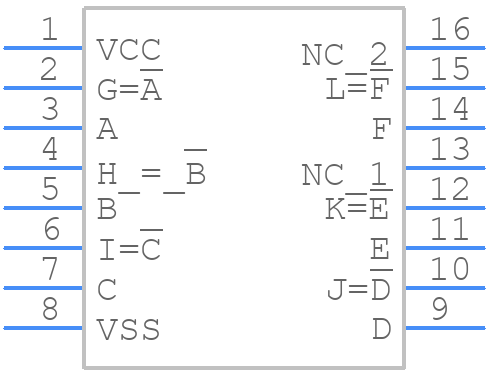 CD4049UBDWR - Texas Instruments - PCB symbol
