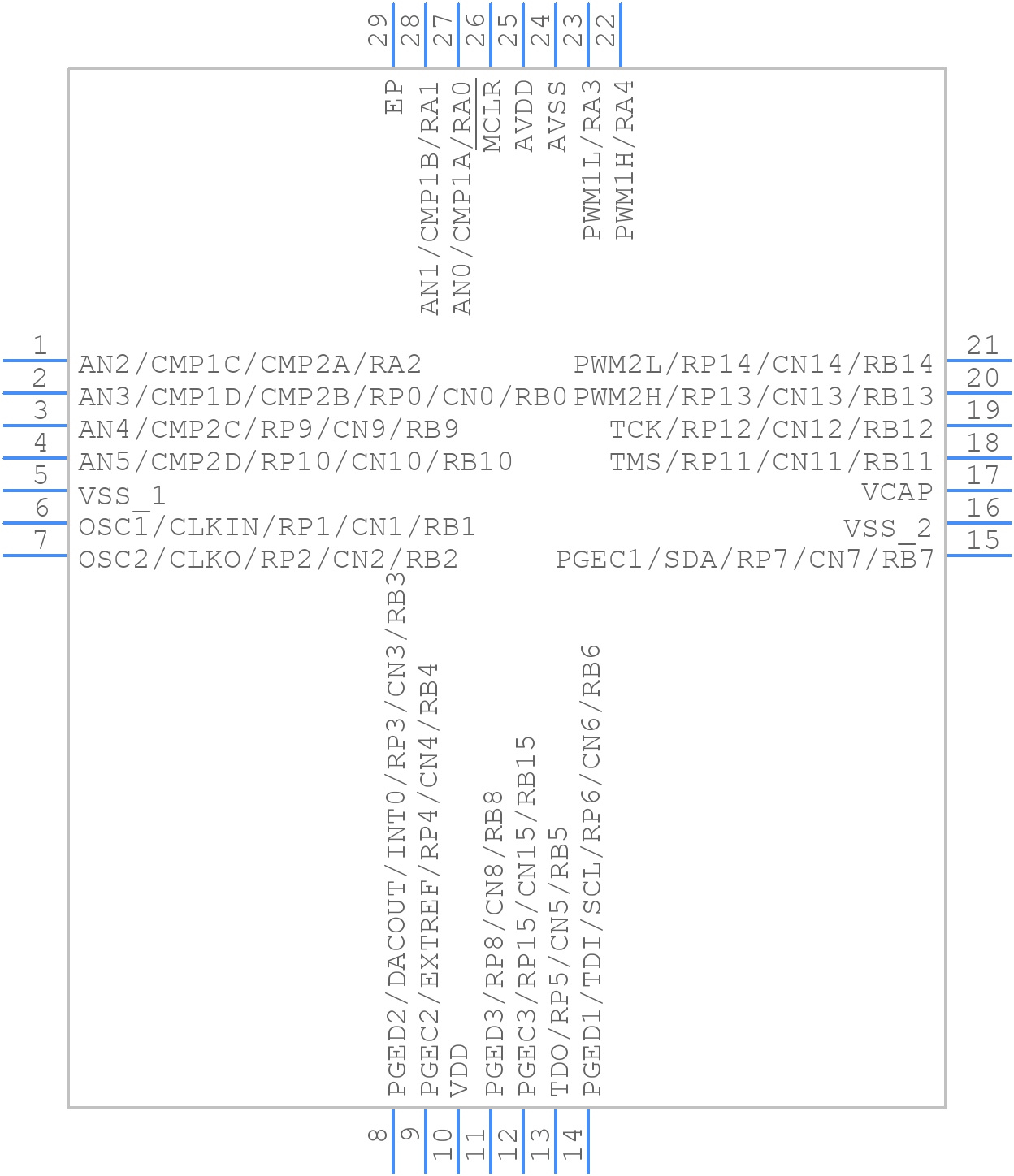 DSPIC33FJ06GS202-I/MM - Microchip - PCB symbol