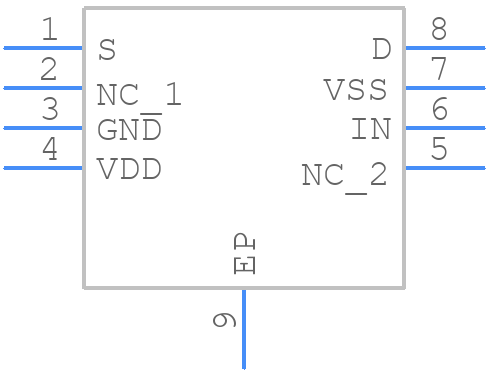ADG1401BCPZ-REEL7 - Analog Devices - PCB symbol