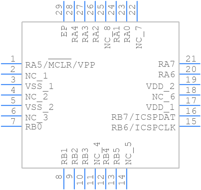 PIC16F1847-I/ML - Microchip - PCB symbol